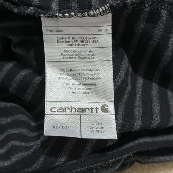 Carhartt Loose Fit Workwear Pocket T-Shirt Gray Stripe-Large Tall - Picture 8 of 8